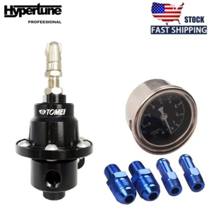 Adjustable Fuel Pressure Regulator With Gauge For TOMEI Type-S 185001 Black - Picture 1 of 12