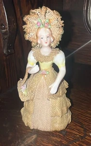 Occupied Japan Lace Dressed Lady  Figurine excellent 9" - Picture 1 of 6