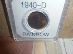 1940-D Lincoln Cent Original Rainbow Toning - Bild 1 von 5
