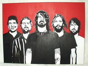 Lienzo Pintura Foo Fighters Banda Rojo B&w Arte 40.6x30.5cm Acrílico - Imagen 1 de 6