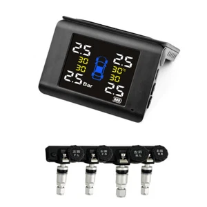 Sistema di monitoraggio pressione pneumatici auto TPMS allarme con 4 sensori interni display LCD - Foto 1 di 17