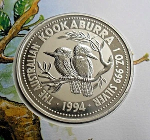 1994 THE AUSTRALIAN KOOKABURRA 1OZ .999 SILVER FIRST DAY COVER NO 0189 - Picture 1 of 8