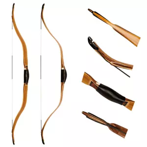 50''Turkish Queyue Bamboo Horse Bow Traditional Recurve Bow Short Bow AF Archery - Picture 1 of 7