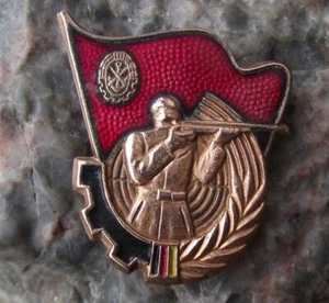 Gesellschaft Sport Technik East German DDR Peoples Army Rifle Shooting Pin Badge - Picture 1 of 2