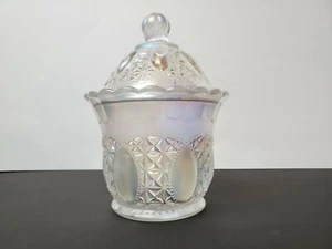 DE COLECCIÓN IMPERIAL IG VIDRIO TRANSPARENTE CARNAVAL CUENTAS JOYA CUBIERTA PLATO DE CARAMELO ANTIGUO - Imagen 1 de 12