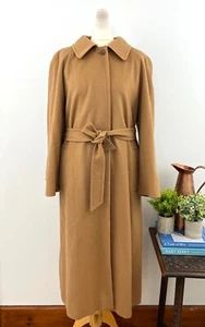 Cappotto AQUASCUTUM cammello 100% cashmere UK 16 USA 12 ITA 48 XXL trench con cintura - Foto 1 di 24