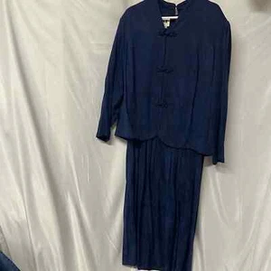 KSL Division of Karin Stevens Dress with Attached Jacket Size 18W Navy Blue - Picture 1 of 10