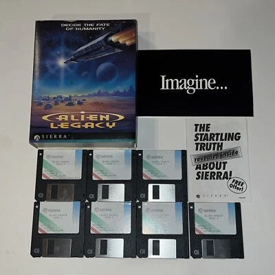 Sierra Alien Legacy MS-DOS 3.5" IBM PC Big Box 1994 TESTED! - Image 1 of 4