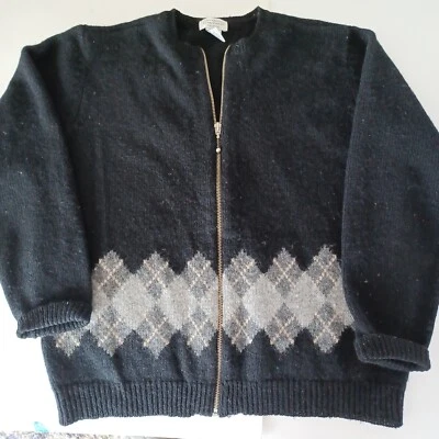 Deana & White Argile Women's PL Sweater Cardigan Wool Long Sleeve Zip Black Gray - Изображение 1 из 4