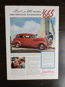 De colección 1936 Studebaker Dictator diseñado por Helen Dryden anuncio a color página completa A2 - Imagen 1 de 1