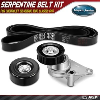 3x Serpentine Belt Drive Component Kit for GMC Sierra 1500 2500 HD Yukon XL 1500 - Image 1 of 4