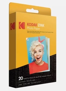 KODAK ZINK 2"X3" PREMIUM STICKY BACK PHOTO PAPER 20 SHEETS NIB - Picture 1 of 5