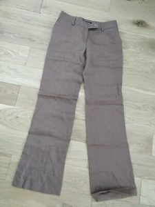 MONTON 100% Ramie brown trousers size 10, NEW - Picture 1 of 5