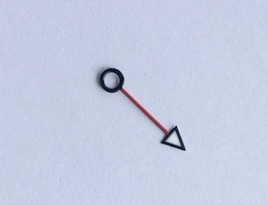 2X Mano Orologio GMT Nera per Movimento ETA 2824 2836 - Rosso - 1 pz - Foro 1,8mm - Foto 1 di 1