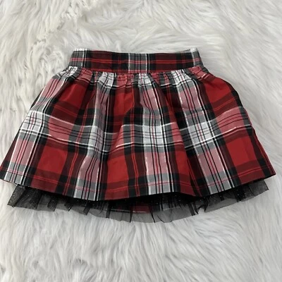 Красная клетчатая кружевная юбка без застежек для девочек Sonoma 5 мерцаний - Изображение 1 из 4