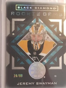 2021-22 Black Diamond Rookie Gems Jeremy Swayman Spectrum SP/99 - Foto 1 di 2