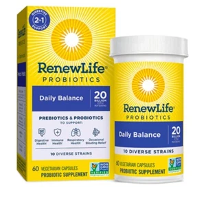 Renew Life Probiotics Daily Balance 20 Billion CFU 60 Veg CAPSULES EXP:05/2026 - Picture 1 of 5