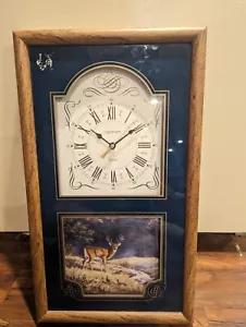 Vintage Ingraham Quartz Wall Clock With Buck Deer - Picture 1 of 1