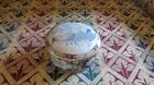 Vintage Toyo Japan Small Covered Dish With Peacock & Flower Motif Blues/Pinks