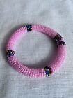 Maasai African Beaded Bracelet Pink - Round | Jewelry For Women.