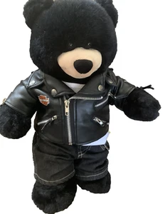 Vintage Harley Davidson Plush Stuffed Animals Bear Angels Shirt Faux Leather - Picture 1 of 10