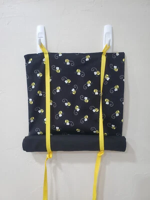 Classroom Door Security Curtain Bees on Black Background 10 x 35 Intruder Alert - Image 1 of 3