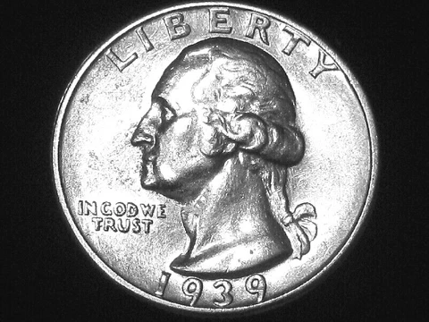 1939-S Washington Quarter --- Almost Uncirculated +++ Cover