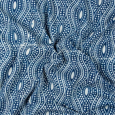 Tela azul índigo indio de 2,5 yardas con estampado de bloques de algodón para correr tela artesanal Foto 1 de 4