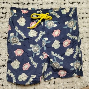 Vintage Pokemon Shorts 4 Blue Poliwhirl Bulbasaur Psyduck Swim Trunks 90s Y2K - Picture 1 of 10