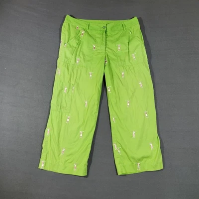 Lilly Pulitzer Green Pants Sz 8 Golf Resort Preppy Cotton Pockets 23.5" Inseam - Image 1 of 4