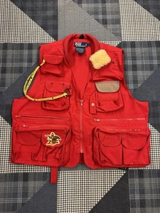Deadstock VTG 90s Polo Ralph Lauren Anheuser Collab Fishing/Hunting Vest Mens L - Picture 1 of 10