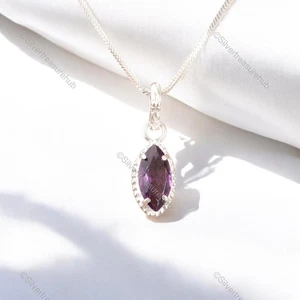 Krone Chakra Amethyst Edelstein 925 Silber Art Deco Freundschaft Tag Schwester Anhänger - Bild 1 von 8