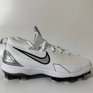 Nike Mens 13 Force Trout 9 Elite MCS Baseball Cleats White/Silver FZ0884-102 - Picture 1 of 7