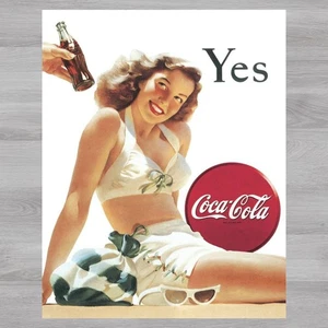 Coca-Cola Yes 12.5" x 16" Novelty Licensed Metal Sign New - Picture 1 of 2