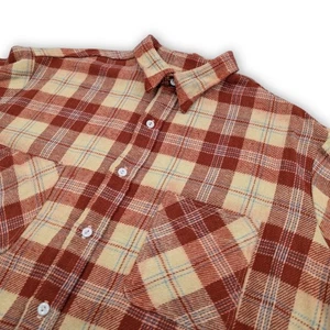 Vintage 70s JC Penney Big Mac Flannel Shirt XL Tall Plaid Red Beige Workwear - Picture 1 of 6