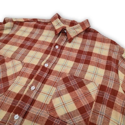 Vintage 70s JC Penney Big Mac Flannel Shirt XL Tall Plaid Red Beige Workwear - Image 1 of 4