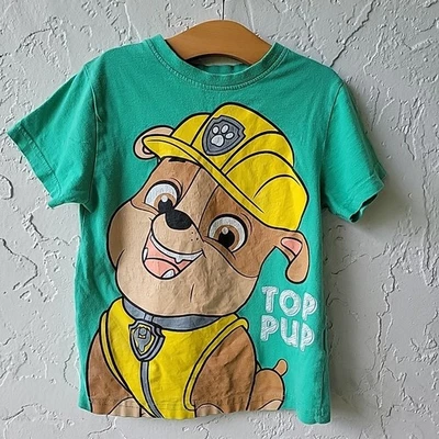 Nickelodeon Paw Patrol T Shirt Rubble Graphic Green  Boy 4-5 Yrs. Short Sleeve  - Image 1 of 4