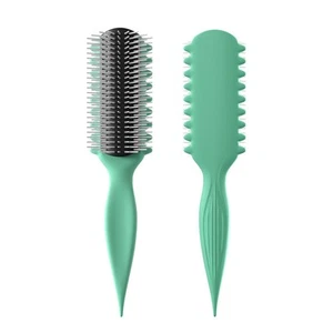 AM8:00 Curl Defining Brush,9Rows Premium Styling Hairbrush for Curly Green - Bild 1 von 7