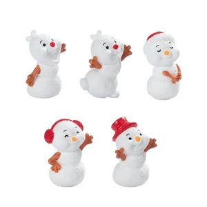 5Pcs Tiny Resin Snowman Figurine Christmas Ornament For Tabletop Mantels Display - Picture 1 of 8