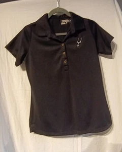 Nike Dri-Fit NBA San Antonio Spurs Black Polo Golf Shirt Size Medium Ladies - Picture 1 of 7