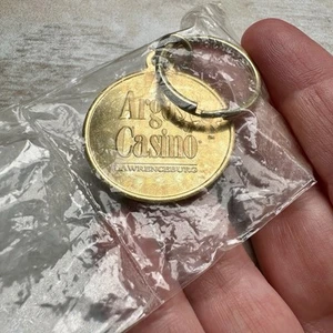 Argosy Casino Lawrenceburg Indiana goldfarbener Schlüsselanhänger Player’s Club Merch 1996 - Bild 1 von 8