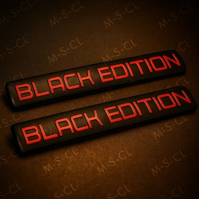 2 X 3D Black Edition Aluminium Metall Autoaufkleber Sticker Logo  KFZ Tuning - Bild 1 von 4