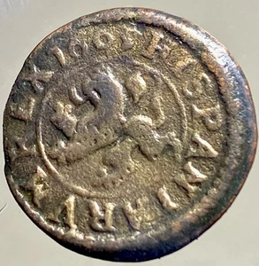1603 Dated Coin Spanish 2 Maravedis King Philip III Spain Castle and Lion - Picture 1 of 8