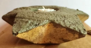 6 Pointed Star of David Stone Cement Tealight Candle with candle - Picture 1 of 5