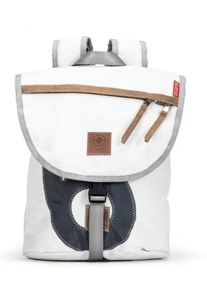 Rucksack Landgang Mini Weiss Grau, recyceltes Segeltuch - Bild 1 von 4