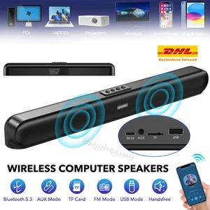 Bluetooth Komputer Głośnik Soundbar HiFi Stereo USB AUX FM TF do laptopa PC - Zdjęcie 1 z 12
