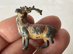 Vintage beschädigtes Bleispielzeug Hirsch mit Geweih. Gebrochene Beine. Britains Era #62-512 - Bild 1 von 10