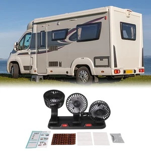 12V 24V Three Headed Fan for Cars and RVs USB Powered with Adjustable Airflow - Picture 1 of 16