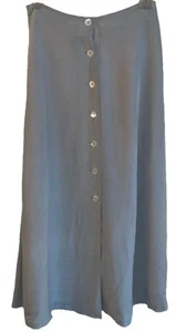 Vtg Paul Alexander 100% Silk Midi Skirt Sz 12 Gray, Lined, Buttons 80s Glam READ - Picture 1 of 10