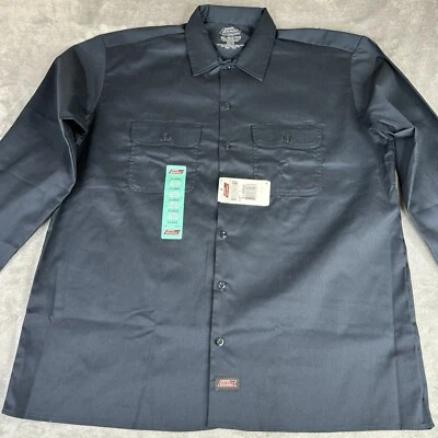 Camisa Dickies Para Hombres XL Essential Trabajo Manga Larga Negra Ajuste Regular Temp Ctrl Nueva Foto 1 de 4